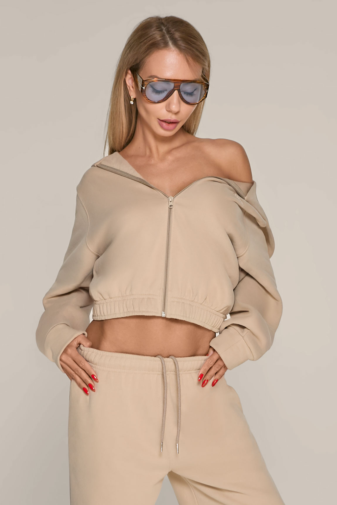 Брюки объемные SVYATAYA, бежевый - Фото 5