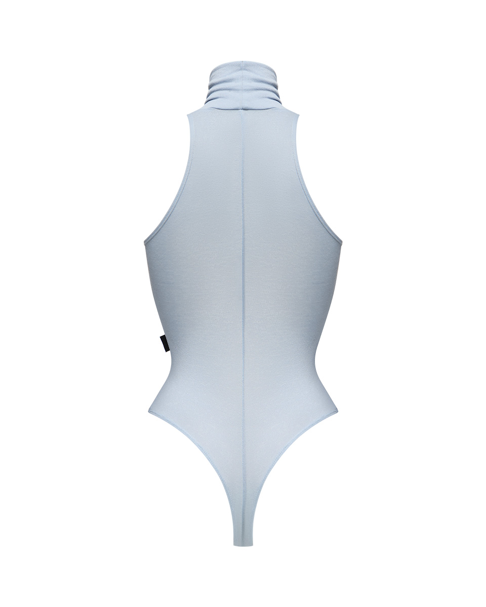 Боди халтер, прозрачно-голубой - Фото 3