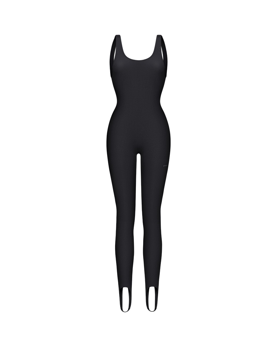 Комбинезон со штрипками, черный - Фото 2