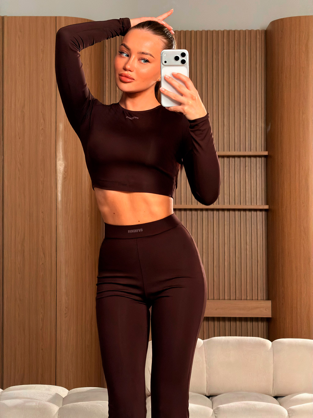 Леггинсы - клеш SVYATAYA, шоколадный - Фото 4