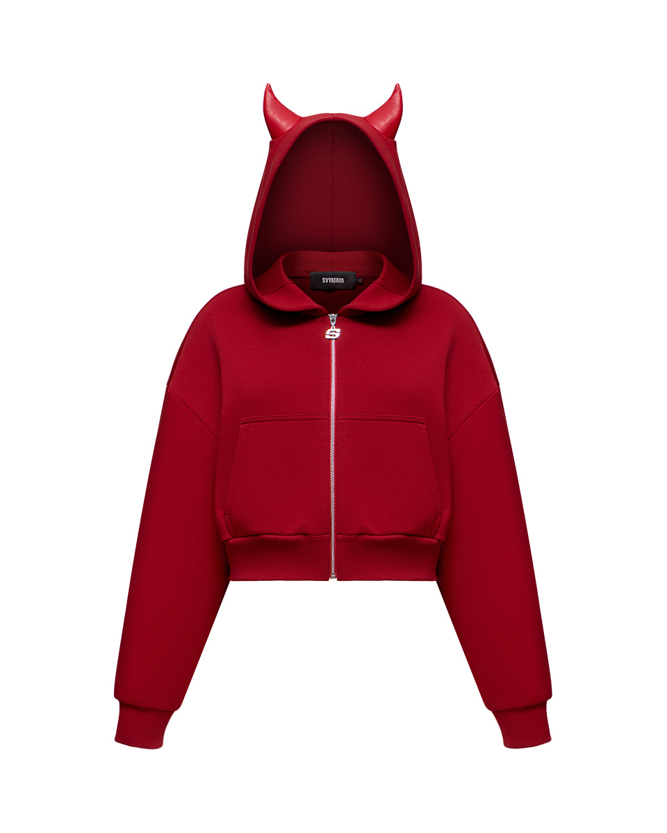 Худи - чертенок, красный - Фото 1