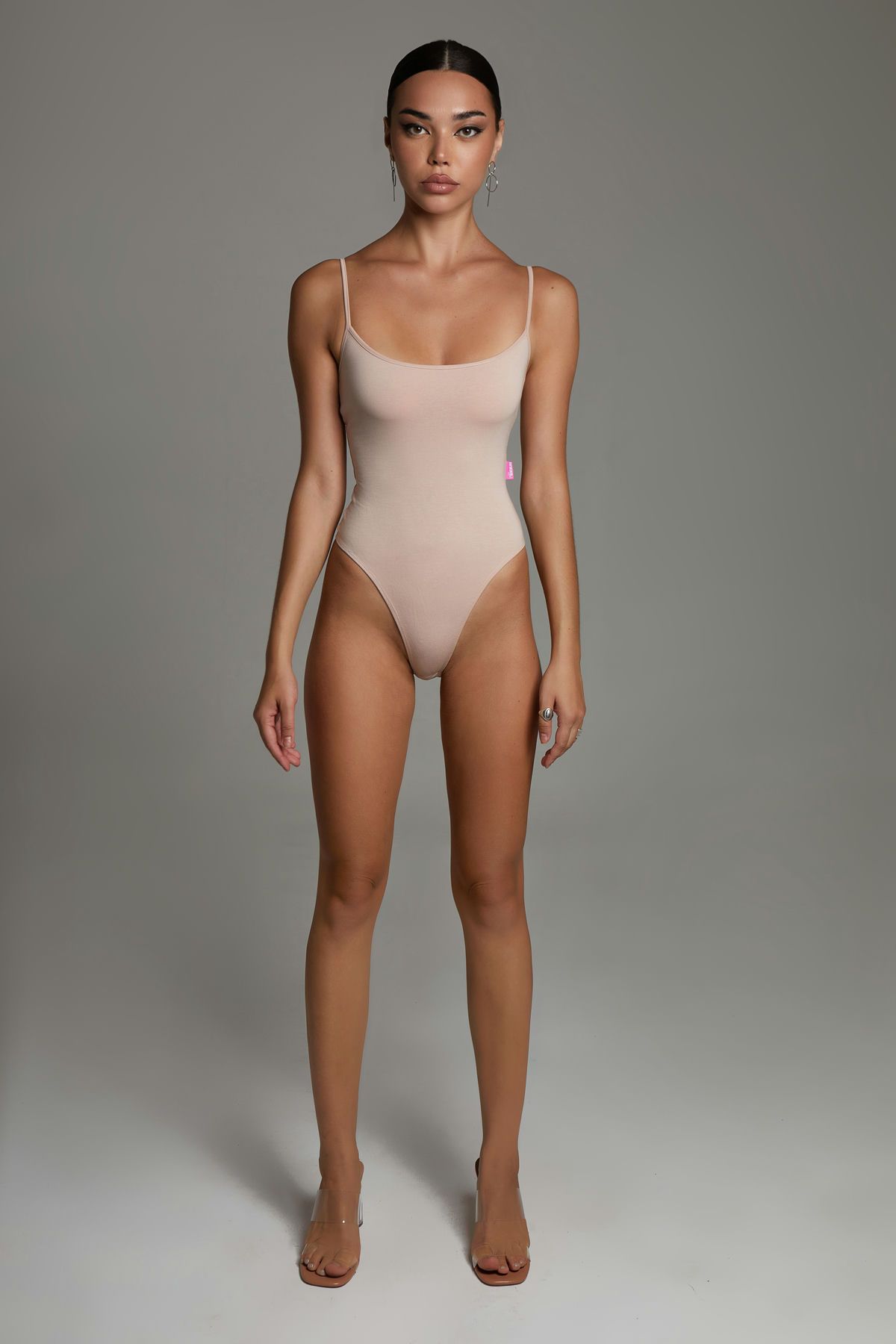 Боди из хлопка, розовый беж - Фото 3