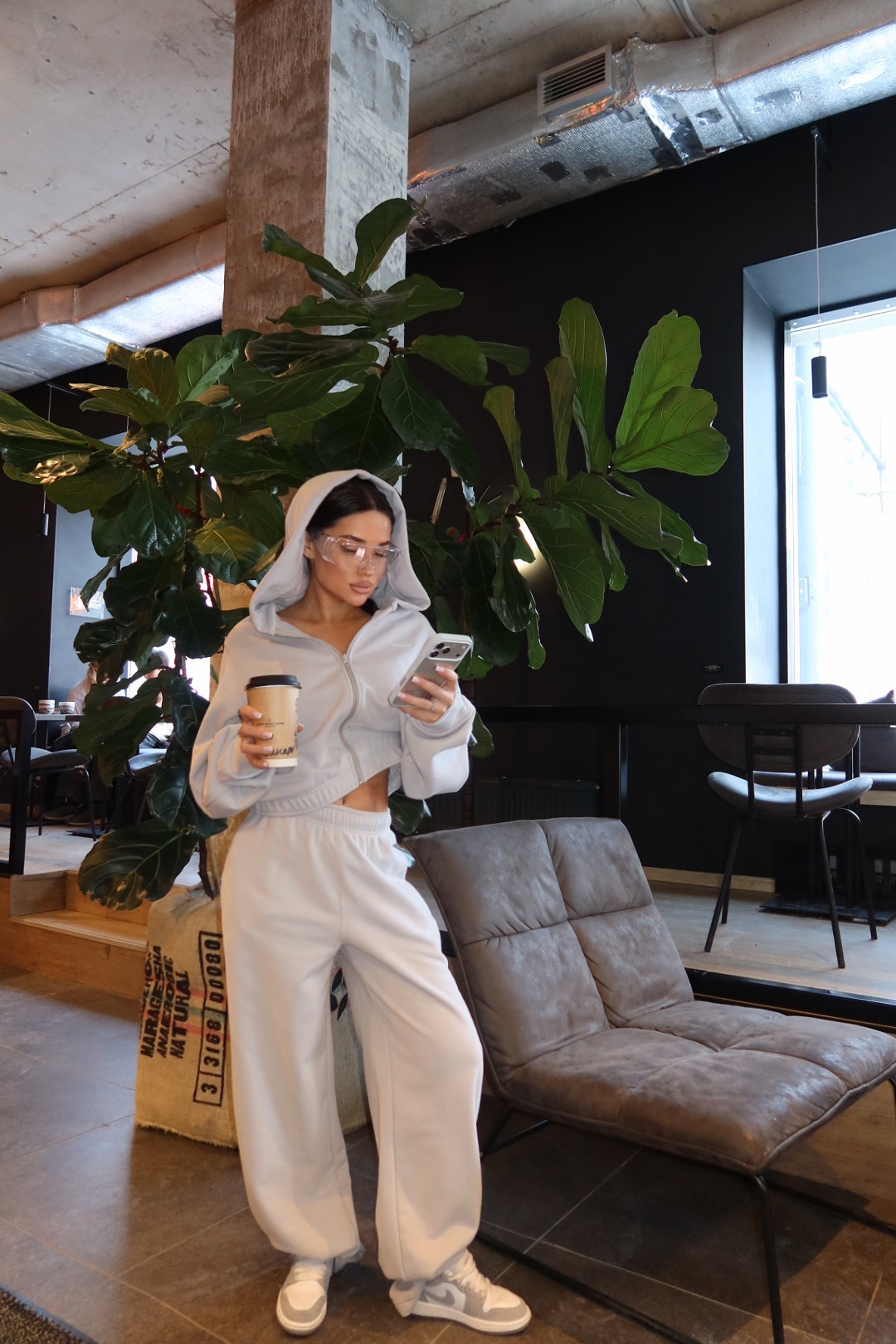 Брюки объемные SVYATAYA, пепельный - Фото 4