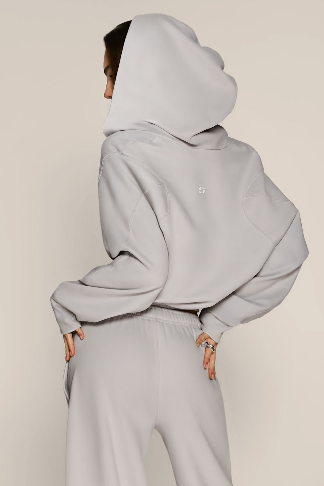 Брюки объемные SVYATAYA, пепельный - Фото 5