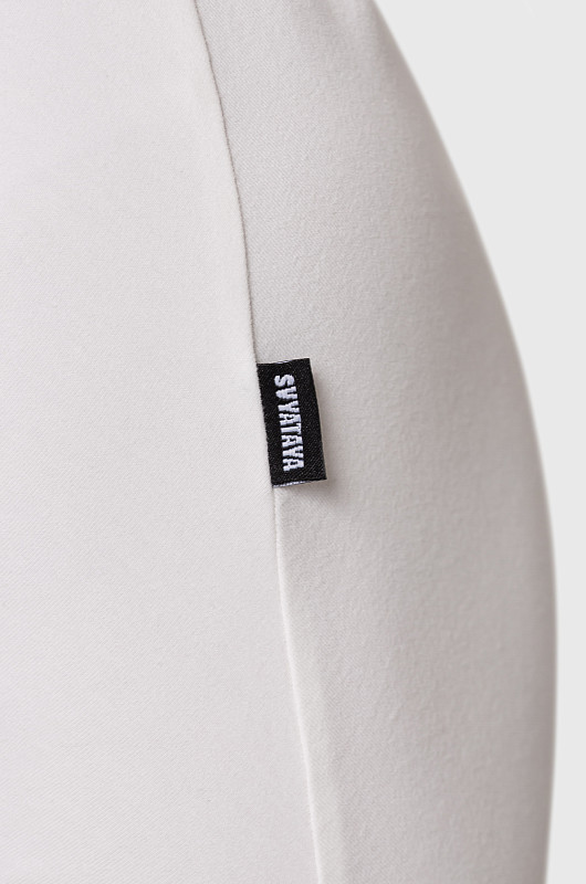 Платье - футболка мини, молочный - Фото 6