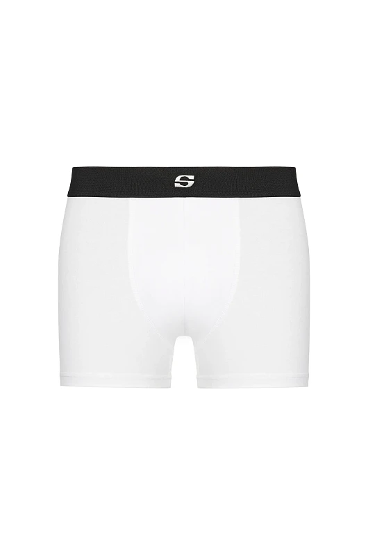 Трусы из вискозы с вышивкой "S", белый - Фото 1