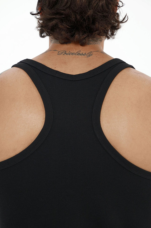 Майка в рубчик SVYATOY, черный - Фото 3