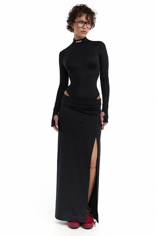 Юбка макси с разрезом SVN, черный - Фото 1