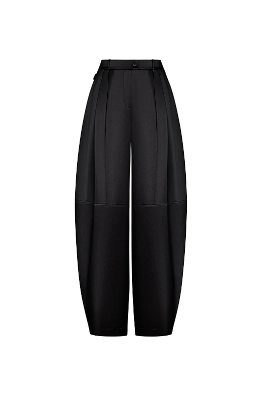 Брюки с защипами SVYATAYA, черный - Фото 1