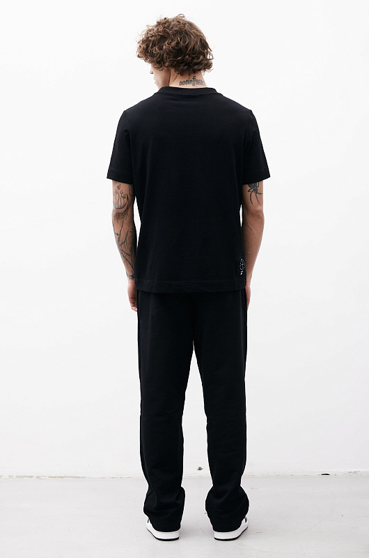 Футболка slim с иллюстрацией, черный - Фото 5