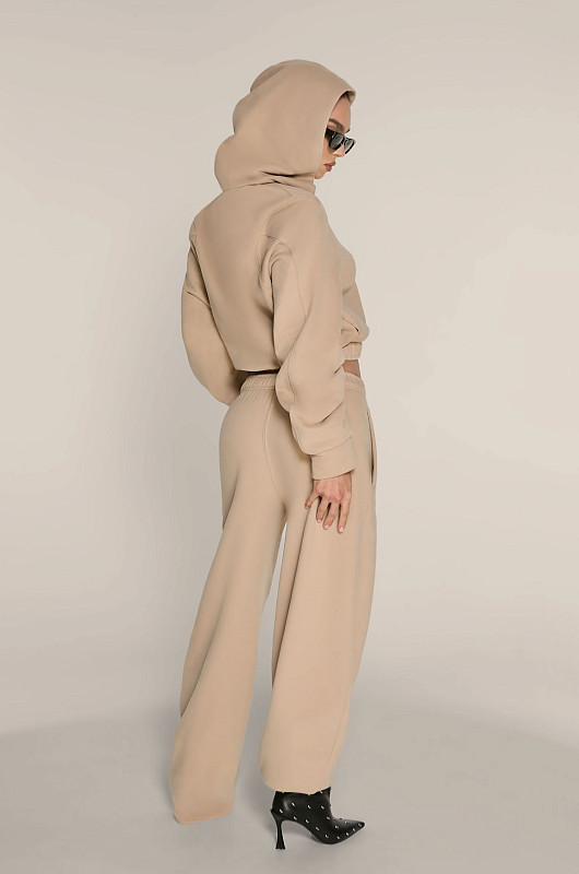 Зип - худи SVYATAYA укороченный, бежевый - Фото 5