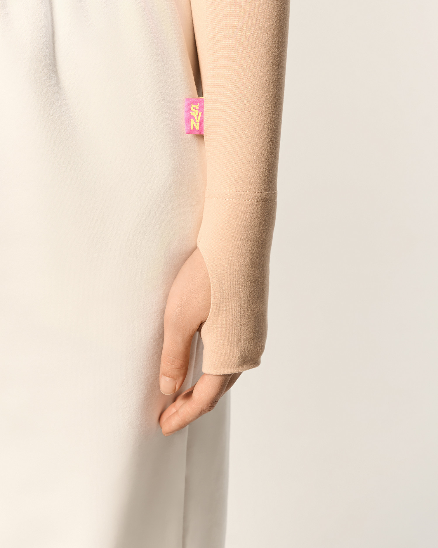 Лонгслив базовый SVN, бежевый - Фото 3