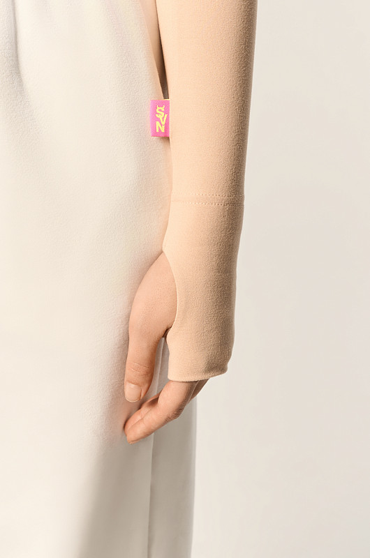 Лонгслив базовый SVN, бежевый - Фото 3