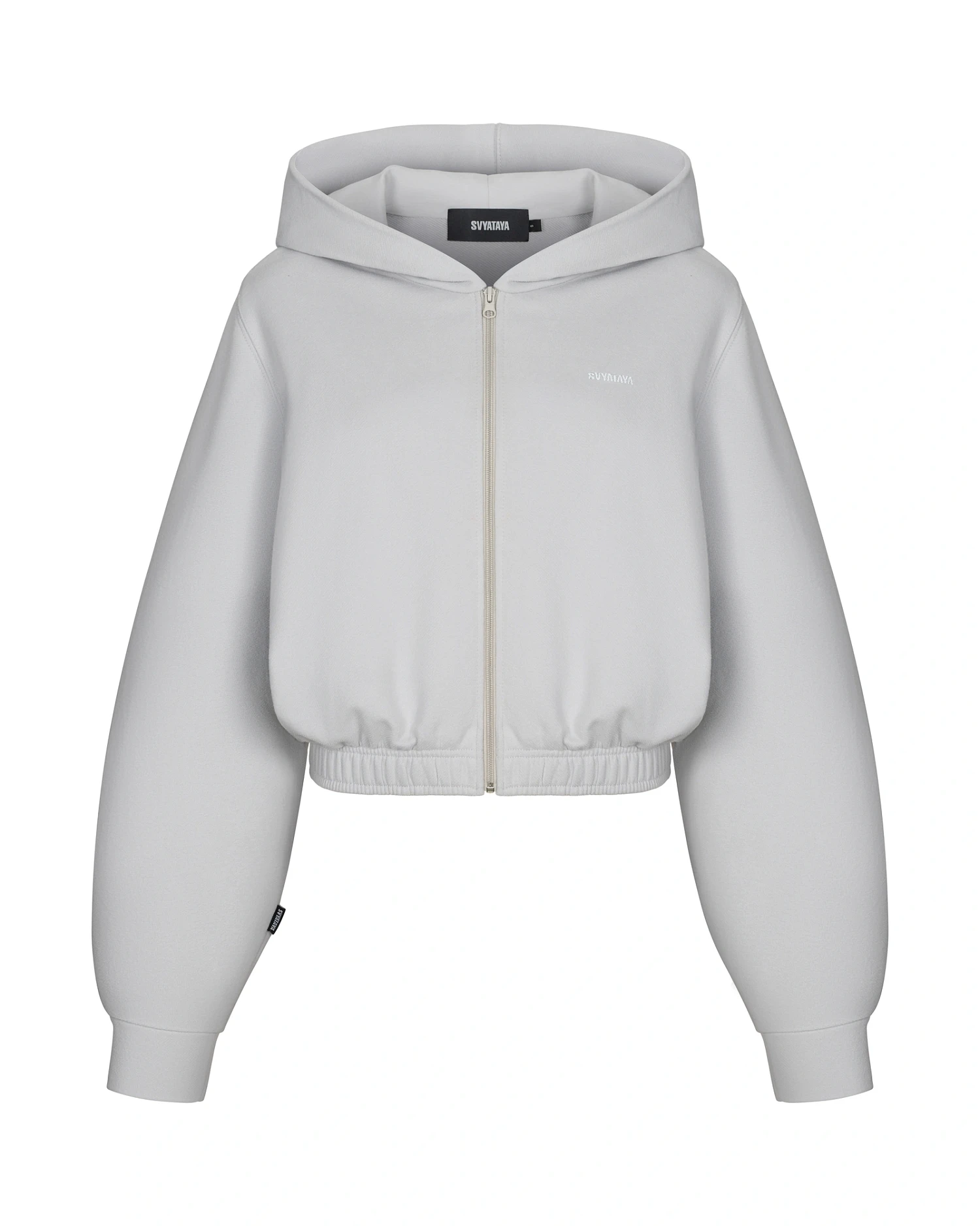Зип - худи SVYATAYA укороченный, пепельный - Фото 1