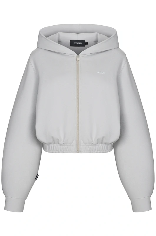 Зип - худи SVYATAYA укороченный, пепельный - Фото 1