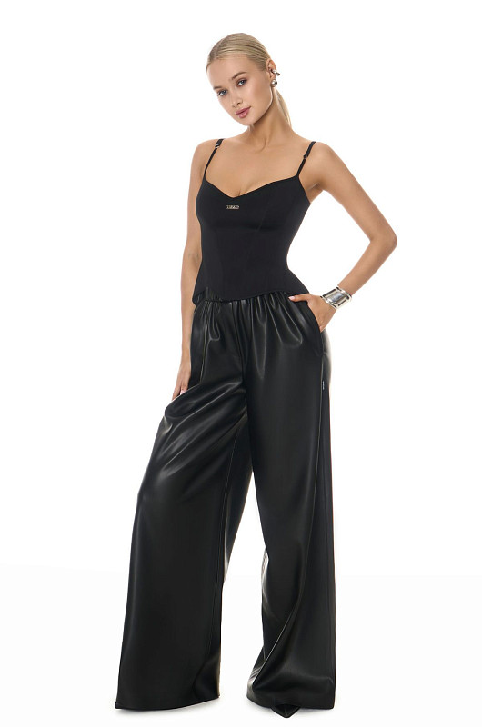 Корсет из эластичной ткани, черный - Фото 7