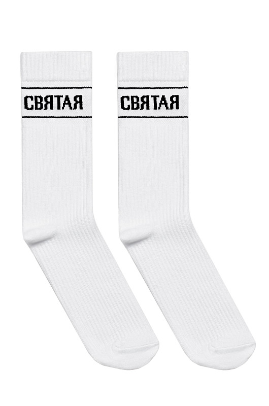 Носки с лого СВЯТАЯ, белый - Фото 6