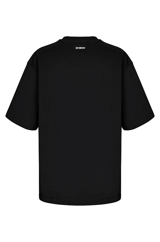 Футболка с рельефами SVYATOY, черный - Фото 2