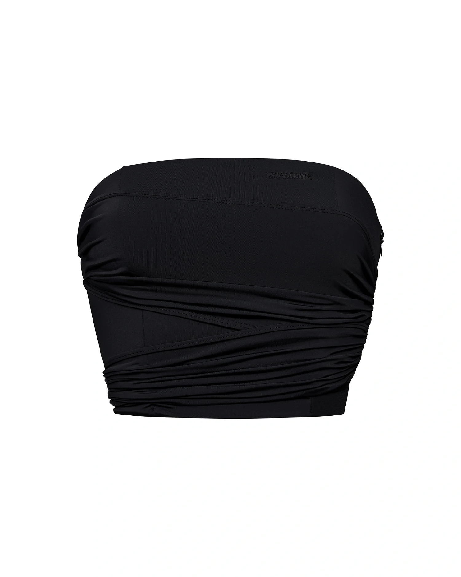 Топ - корсет со сборкой, черный - Фото 1