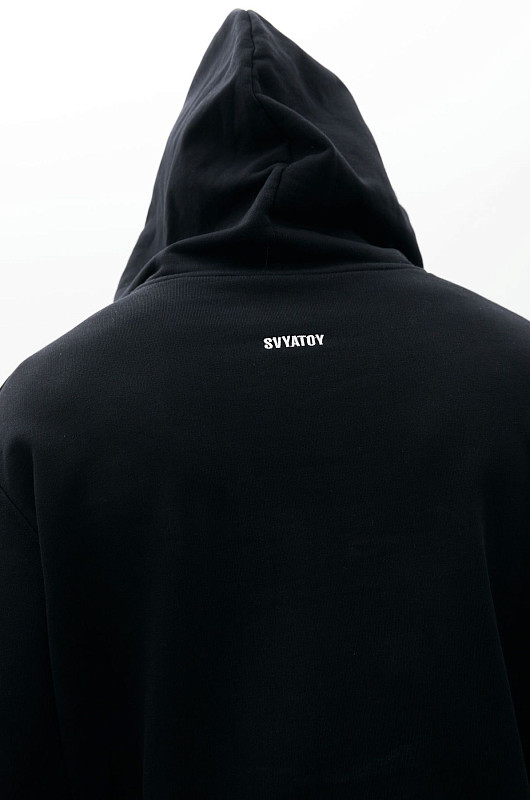Худи на молнии SVYATOY, черный - Фото 5