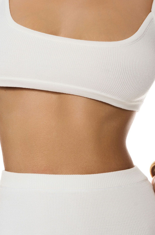 Топ трикотажный, молочный - Фото 3