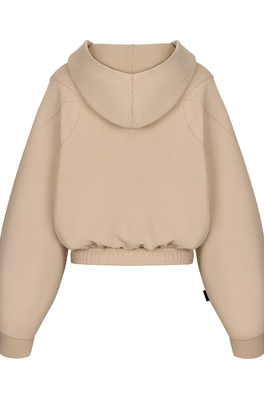 Зип - худи SVYATAYA укороченный, бежевый - Фото 2