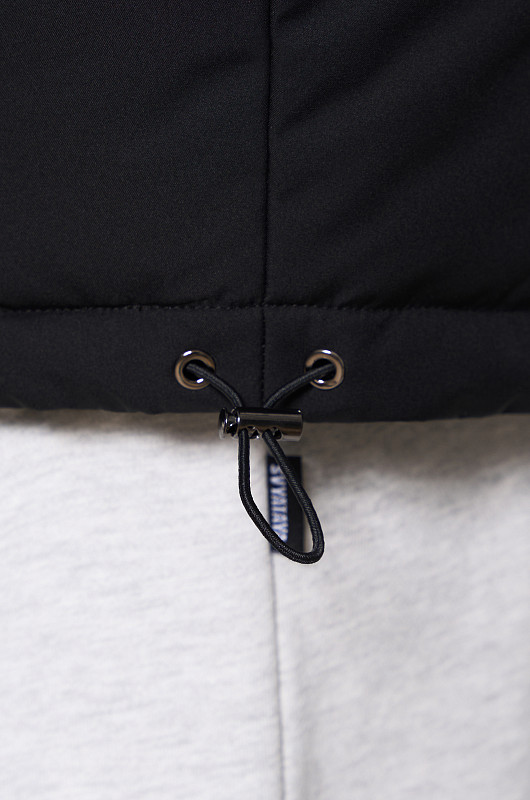 Пуховик укороченный, черный - Фото 8