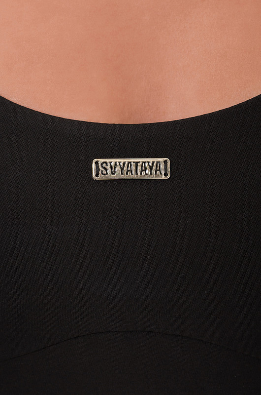 Боди с рельефом, черный - Фото 5