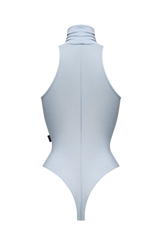 Боди халтер, прозрачно-голубой - Фото 2