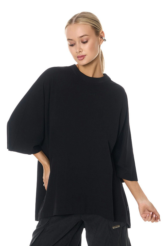 Футболка oversize с иллюстрацией, черный - Фото 4