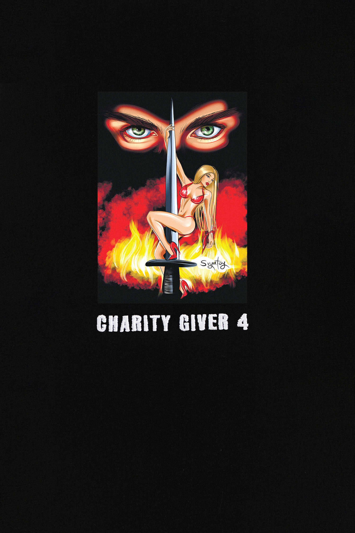 Футболка базовая charity giver 4, черный - Фото 4