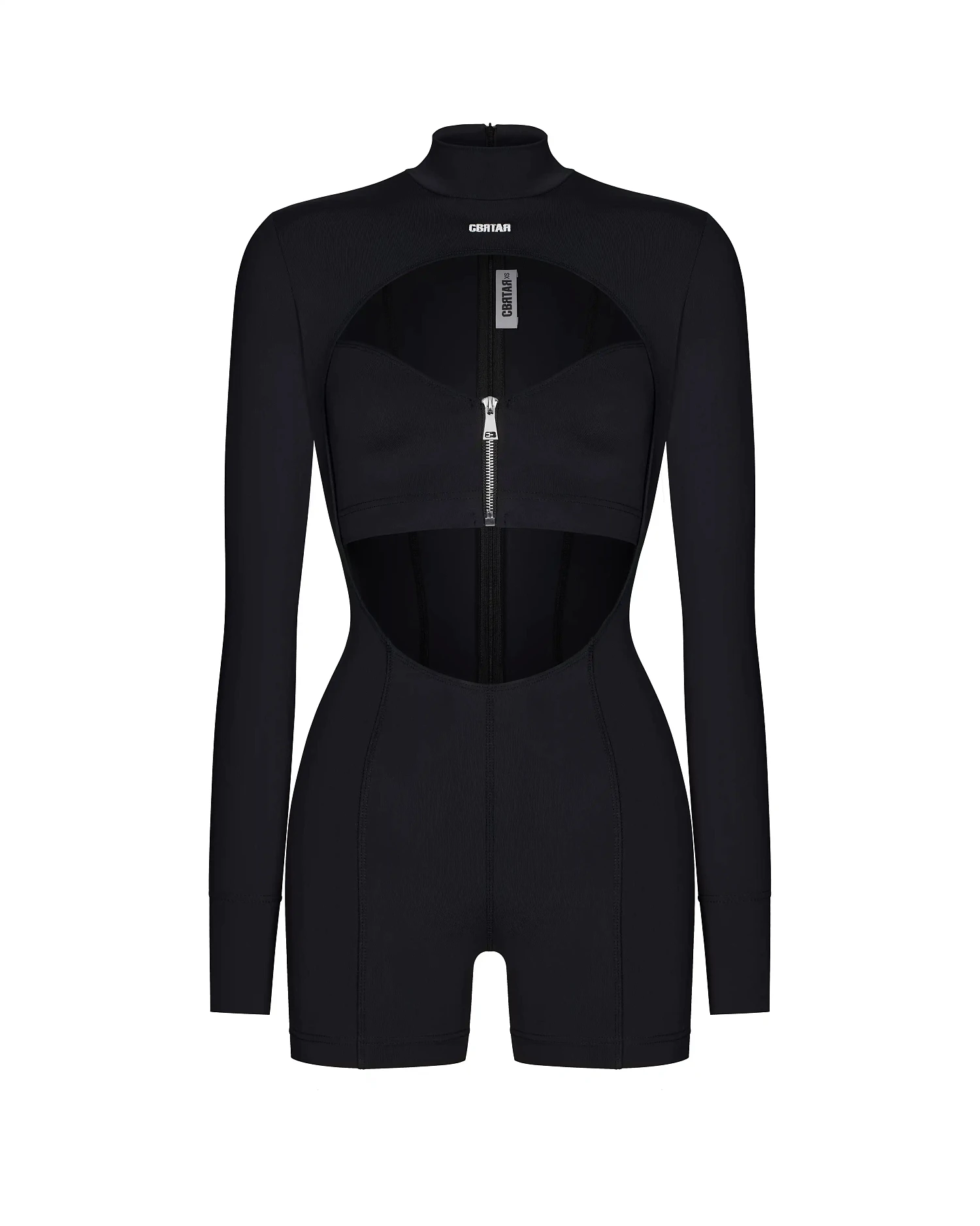 Комбинезон с декоративными молниями, черный - Фото 2