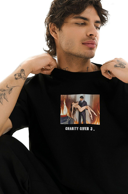 Футболка базовая charity giver 3, черный - Фото 2