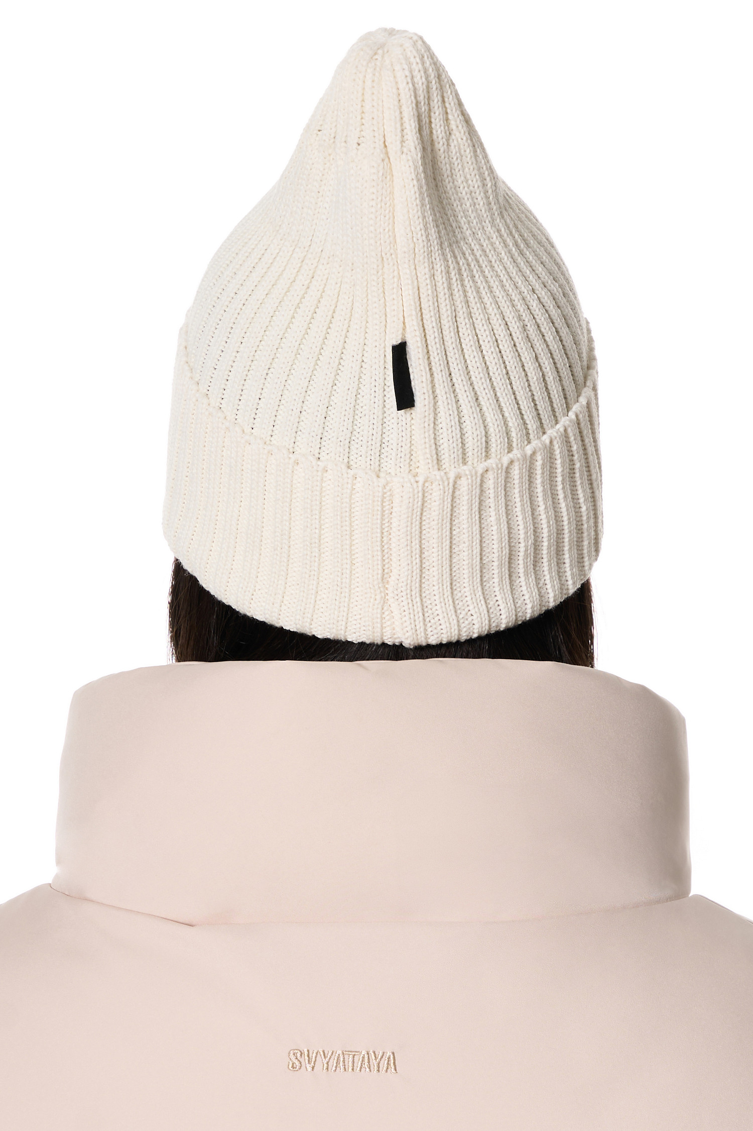 Шапка из мериноса, молочный - Фото 4