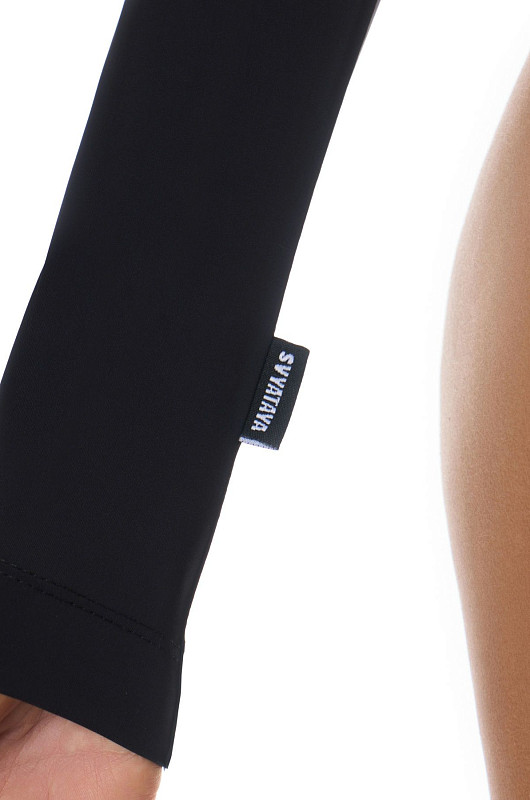 Боди с драпировкой, черный - Фото 5