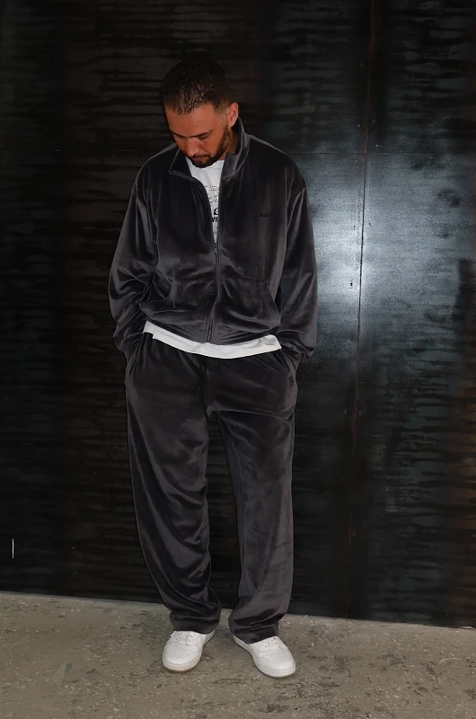 Брюки из велюра SVYATOY, графитовый - Фото 4