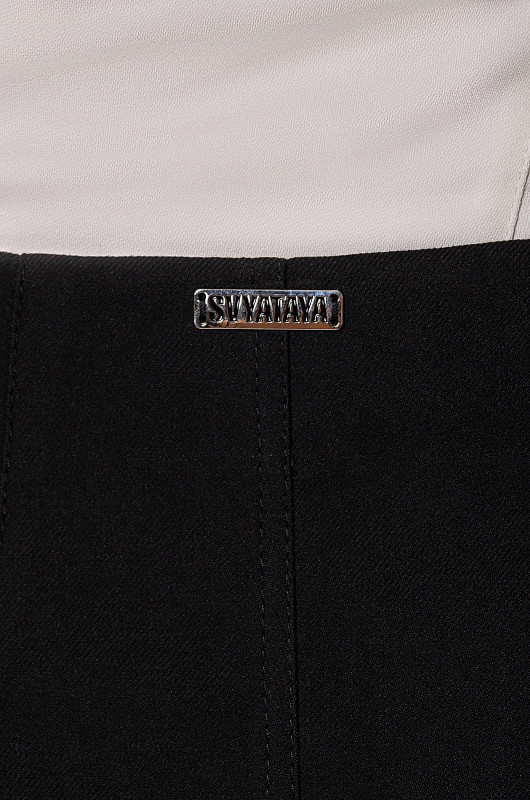 Юбка мини с рельефами, черный - Фото 4