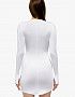 Платье мини из бифлекса, белый - Фото превью 3