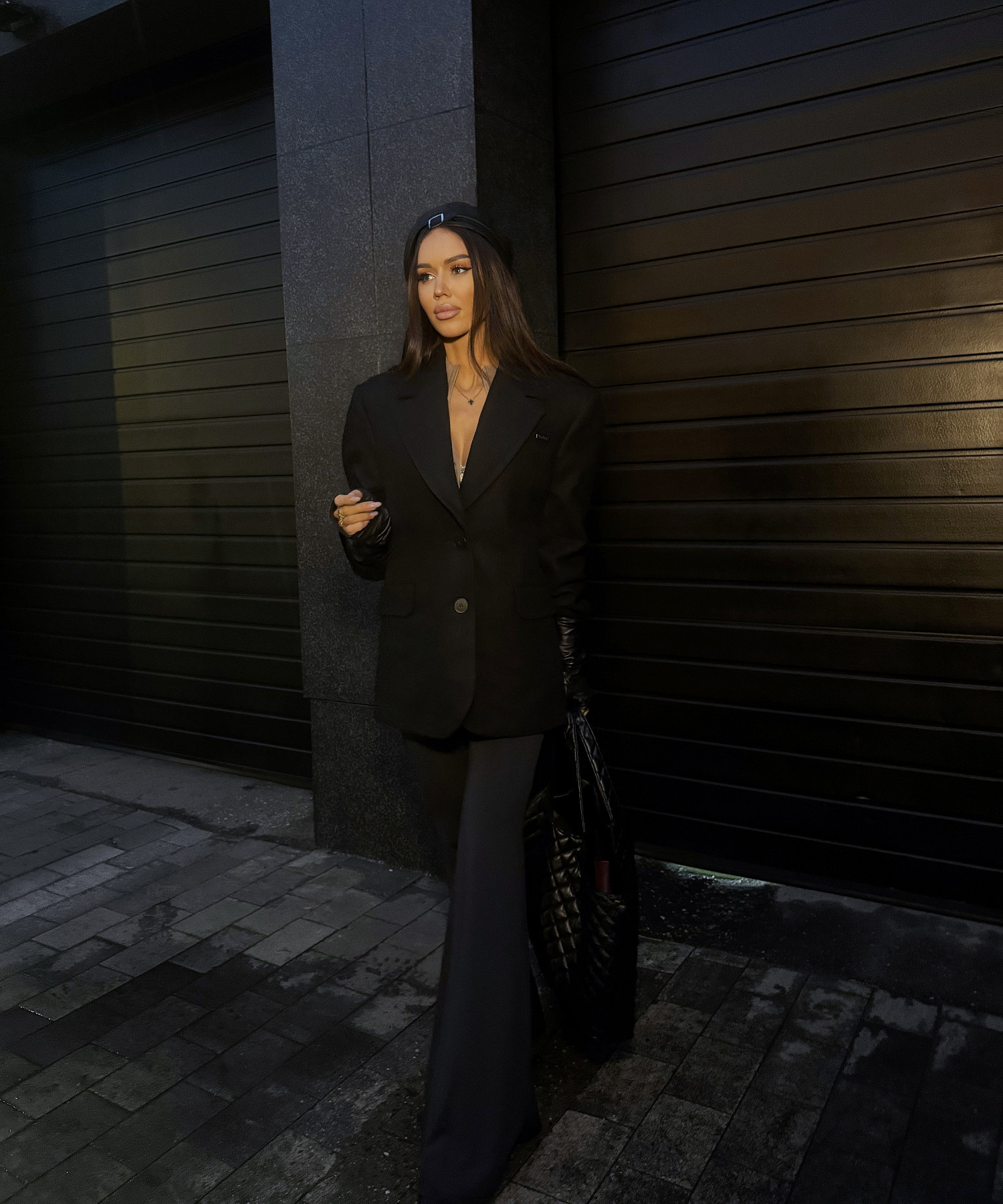 Пиджак - пальто, черный - Фото 5