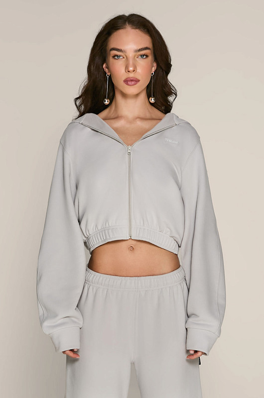 Зип - худи SVYATAYA укороченный, пепельный - Фото 1