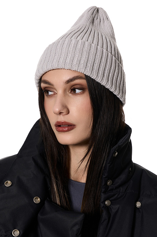 Шапка из мериноса, серый - Фото 2