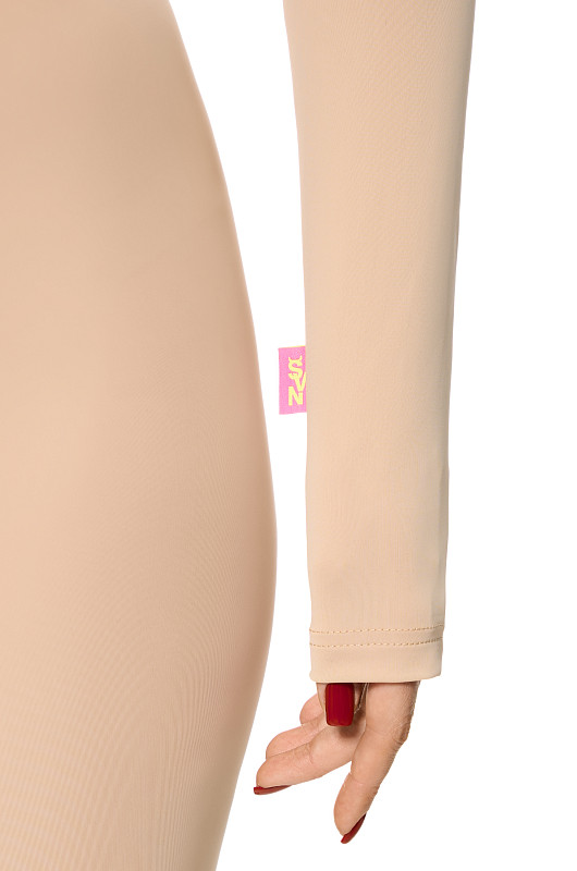 Топ со шнуровкой, бежевый - Фото 3