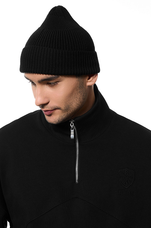 Шапка докер, черный - Фото 1