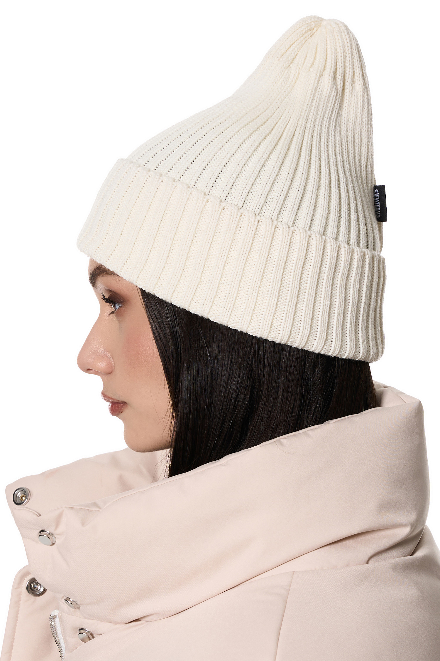 Шапка из мериноса, молочный - Фото 2