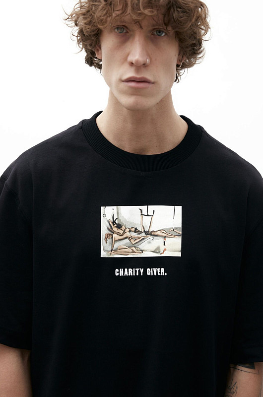 Футболка базовая SVYATOY с иллюстрацией, черный - Фото 1