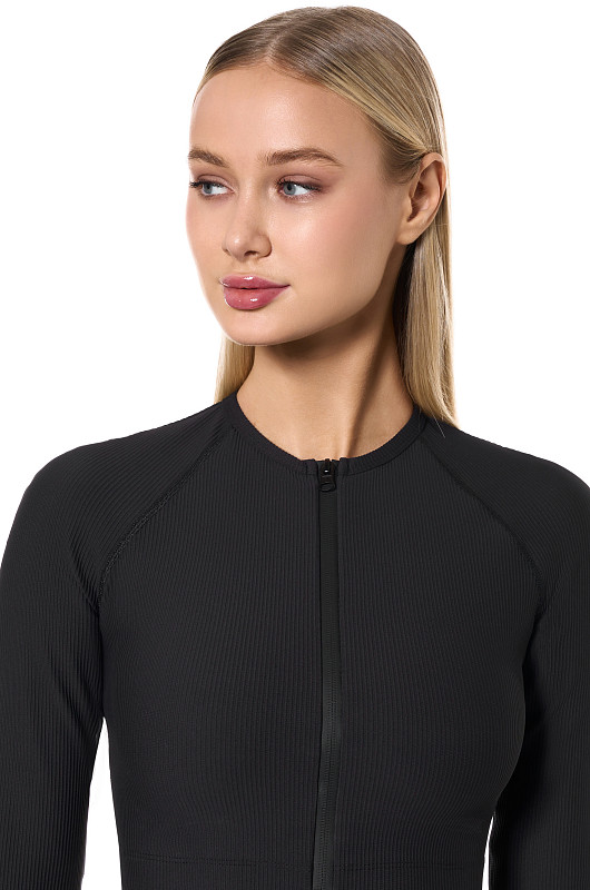 Топ на молнии, черный - Фото 2