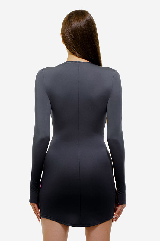 Платье мини из бифлекса, графитовый - Фото 3