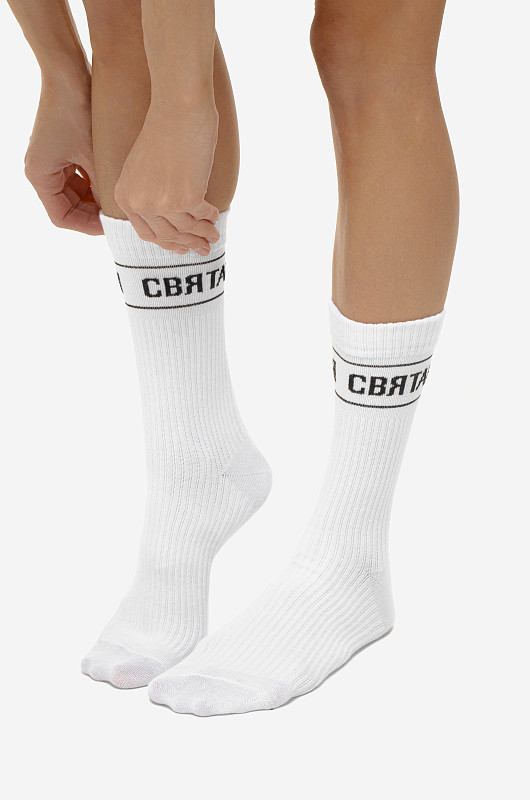 Носки с лого СВЯТАЯ, белый - Фото 1