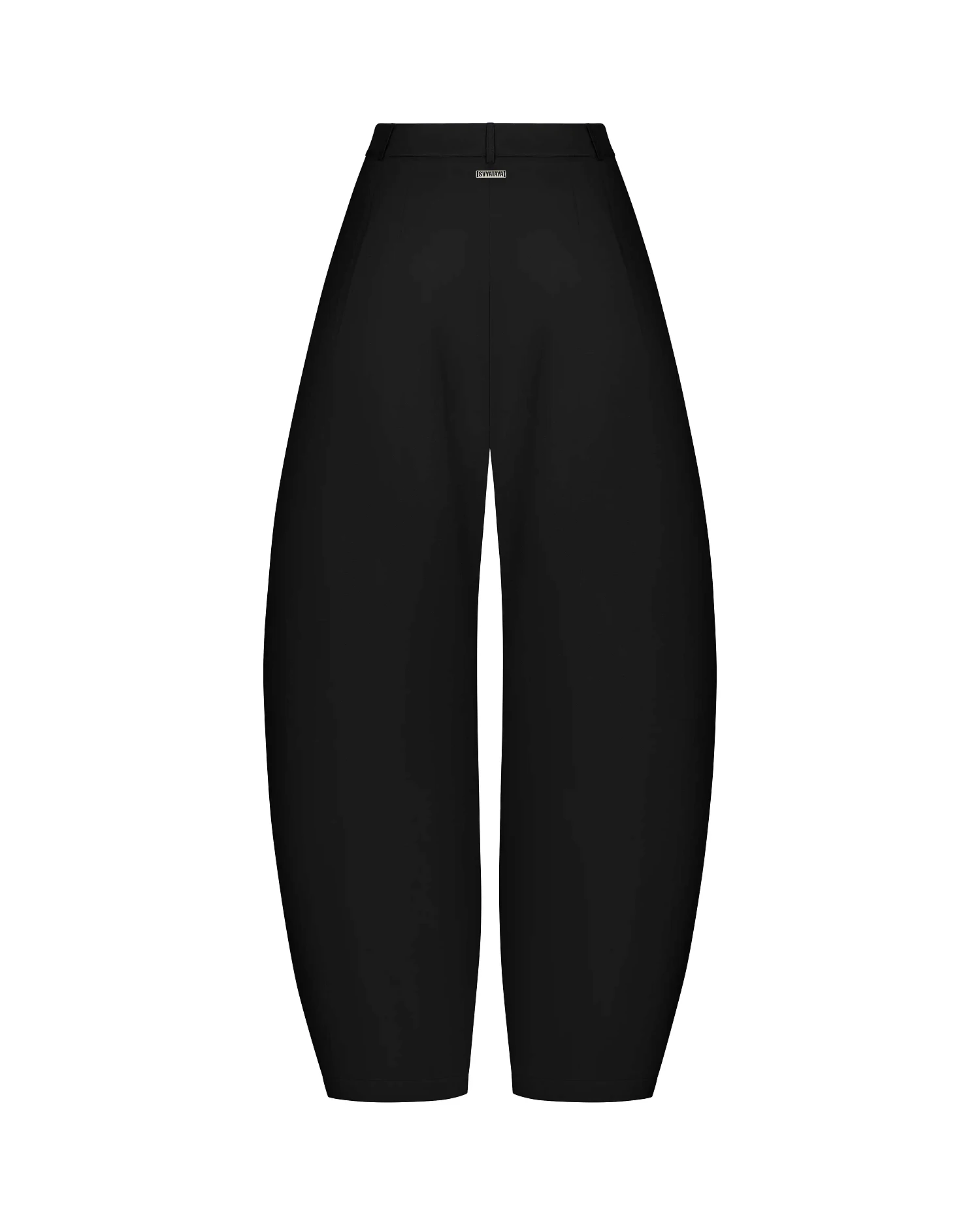 Брюки объемные с защипами, черный - Фото 2