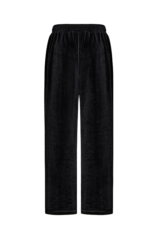 Брюки из велюра SVYATOY, черный - Фото 2